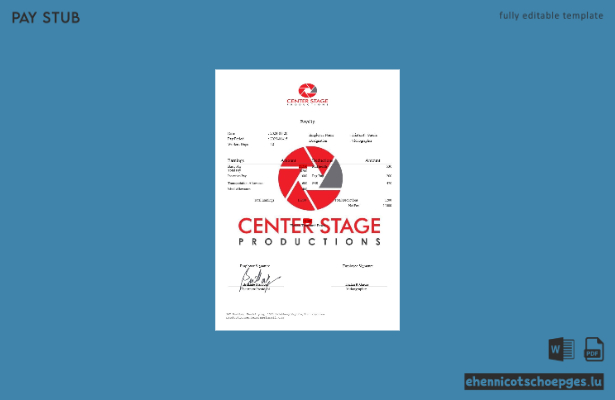 Gehaltsabrechnungsbeispiel von Center Stage Productions